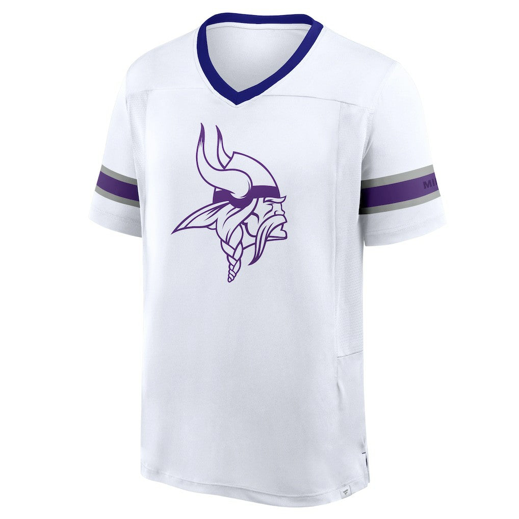 Minnesota Vikings Redzone Hashmark V-Neck T-Shirt White | Fanatics