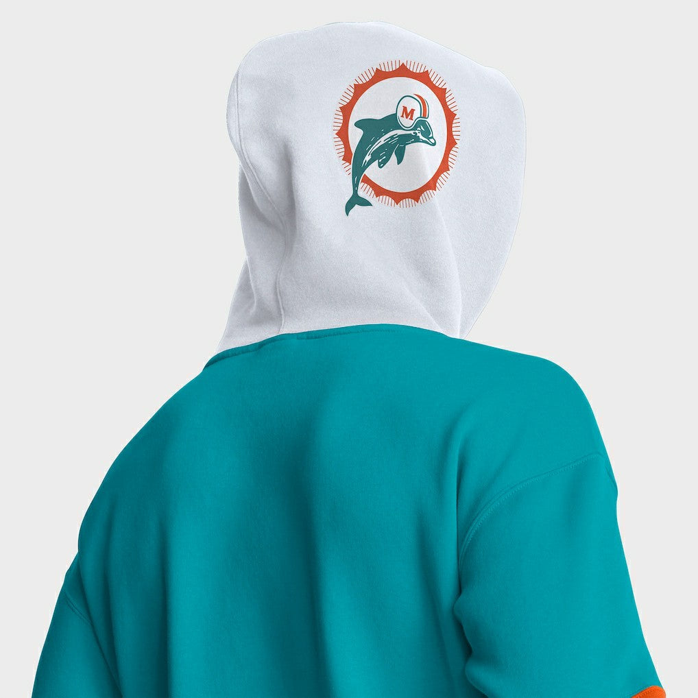 Miami Dolphins Helmet Retro Pullover Hoodie Aqua | Fanatics