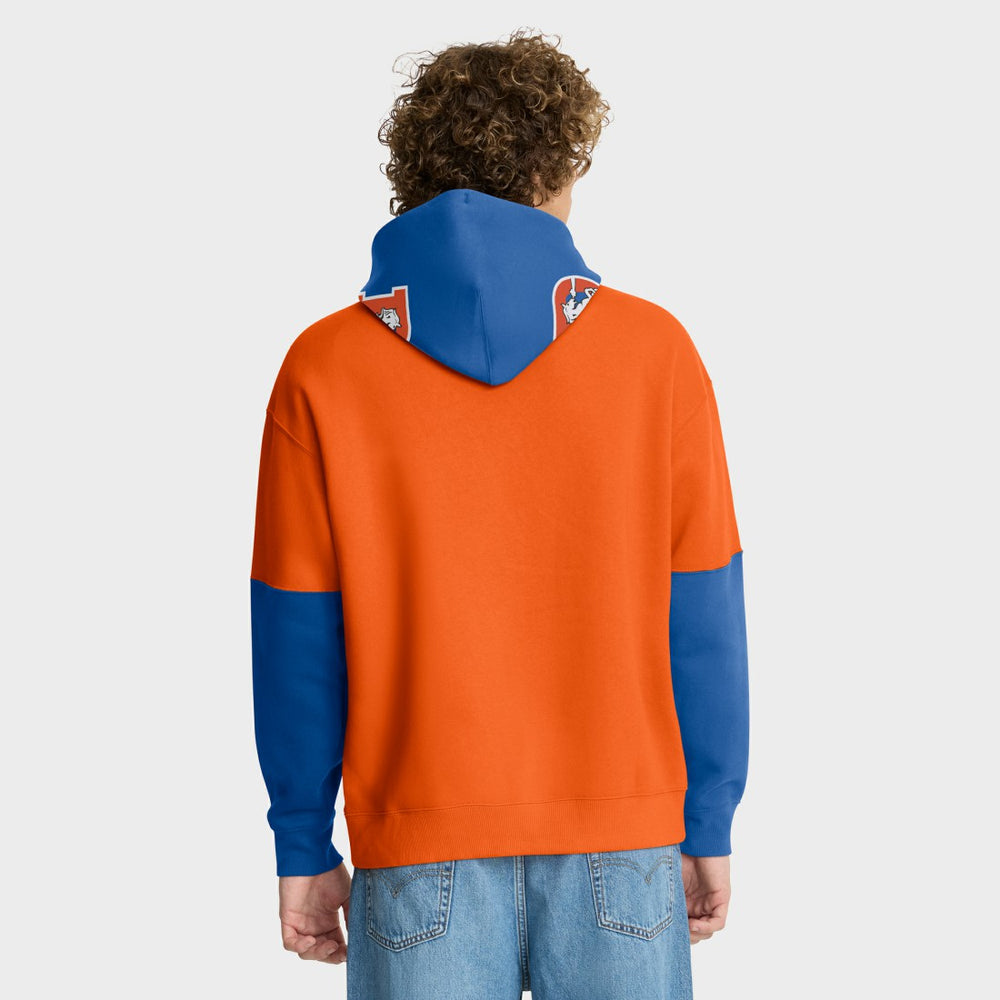 Denver Broncos Helmet Retro Pullover Hoodie Orange | Fanatics