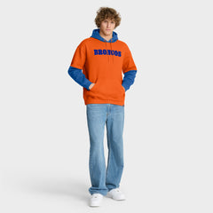 Denver Broncos Helmet Retro Pullover Hoodie Orange | Fanatics