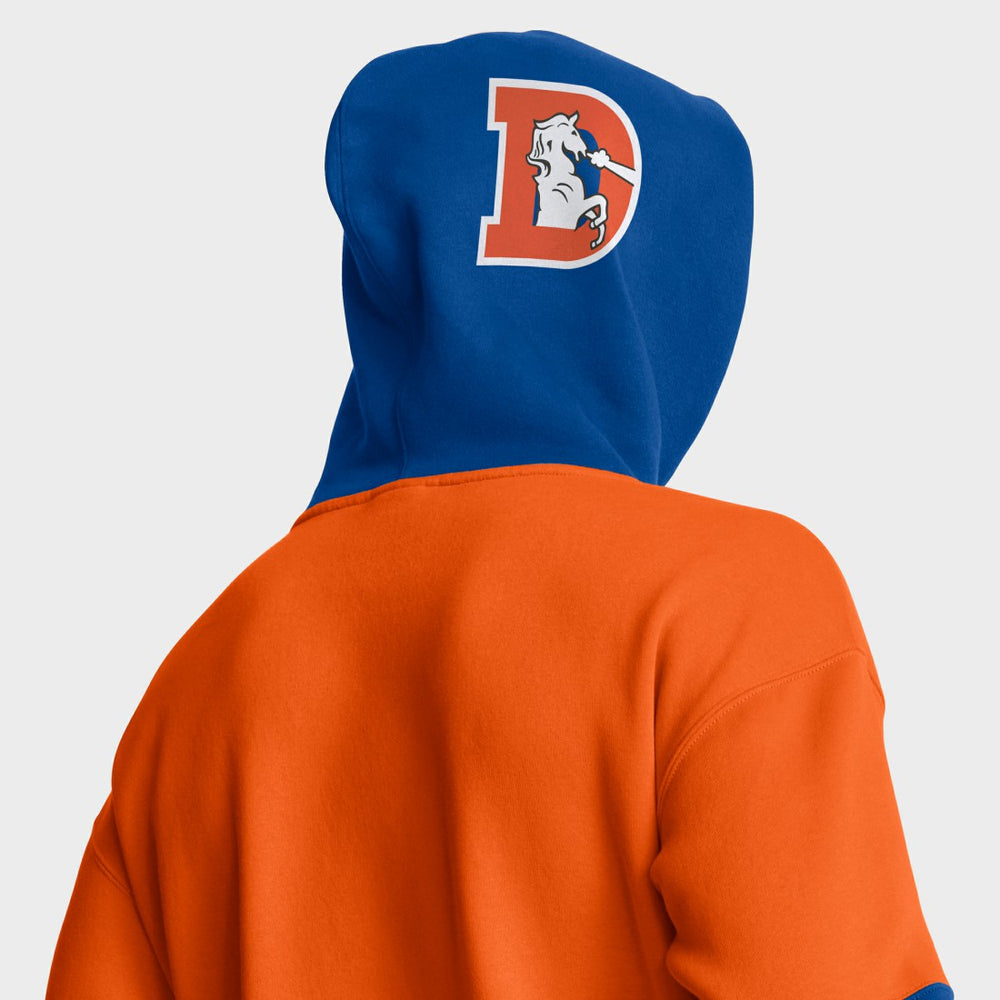 Denver Broncos Helmet Retro Pullover Hoodie Orange | Fanatics