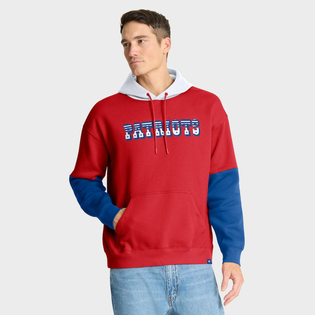 New England Patriots Helmet Retro Pullover Hoodie Red | Fanatics