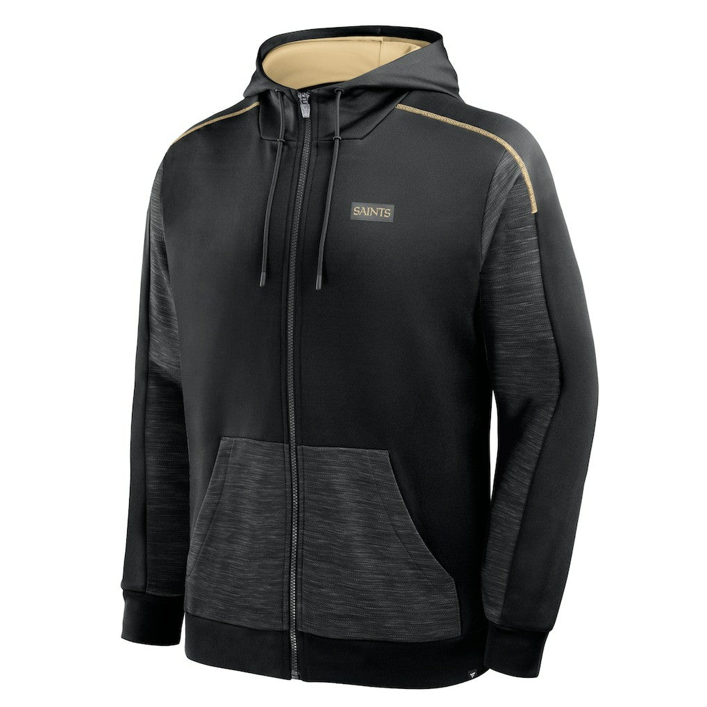 New Orleans Saints Checkdown Pass Full-Zip Hoodie Black | Fanatics