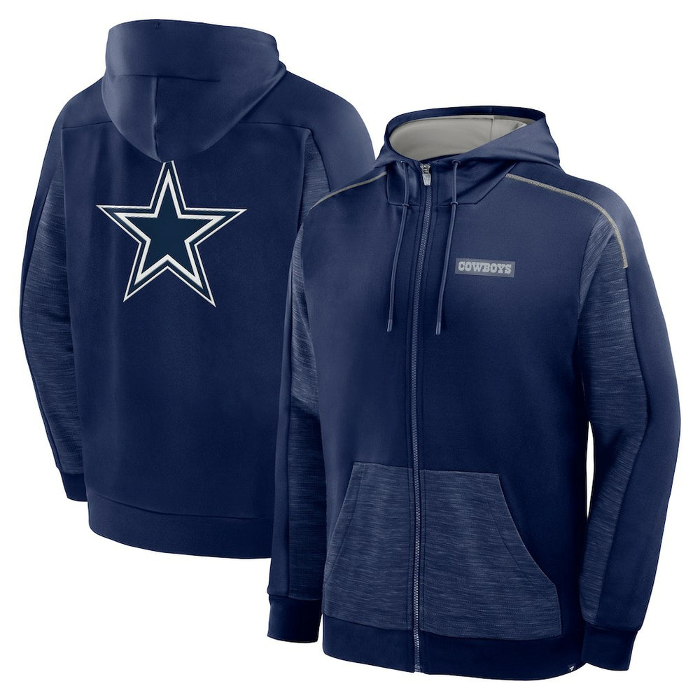 Dallas Cowboys Checkdown Pass Full-Zip Hoodie Navy | Fanatics