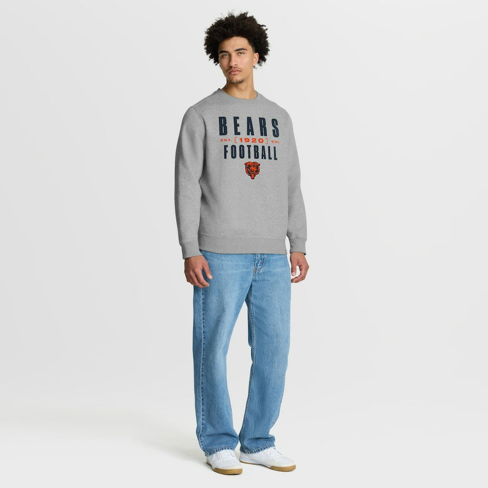 Chicago Bears Powerful Throw Legacy Pullover Sweatshirt Heather Gray | Fanatics