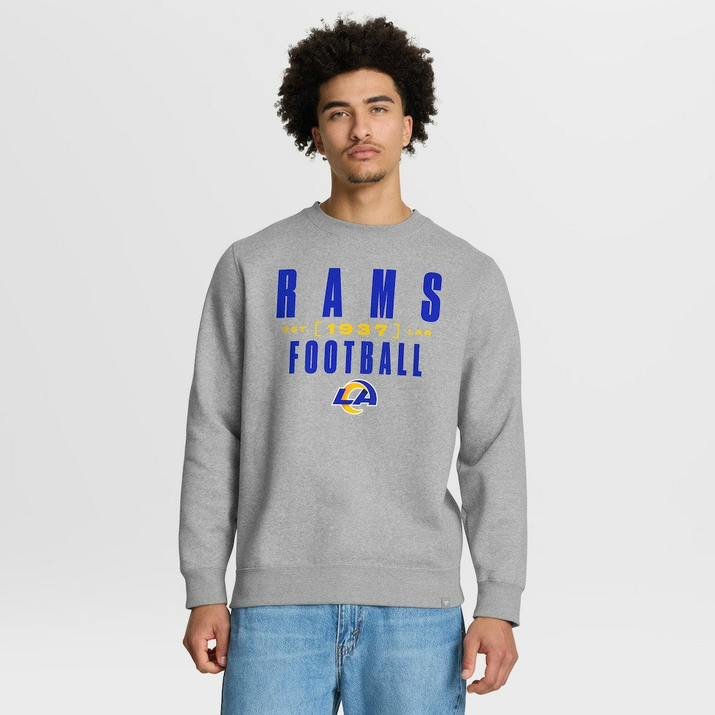 Los Angeles Rams Powerful Throw Legacy Pullover Sweatshirt Heather Gray | Fanatics