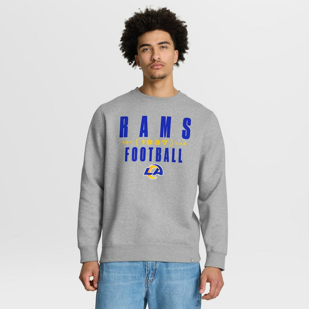 Los Angeles Rams Powerful Throw Legacy Pullover Sweatshirt Heather Gray | Fanatics