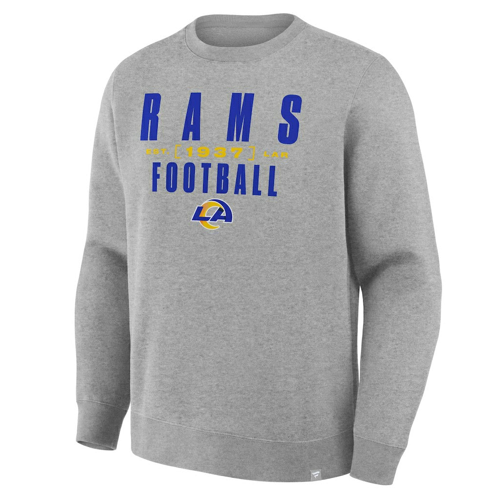 Los Angeles Rams Powerful Throw Legacy Pullover Sweatshirt Heather Gray | Fanatics