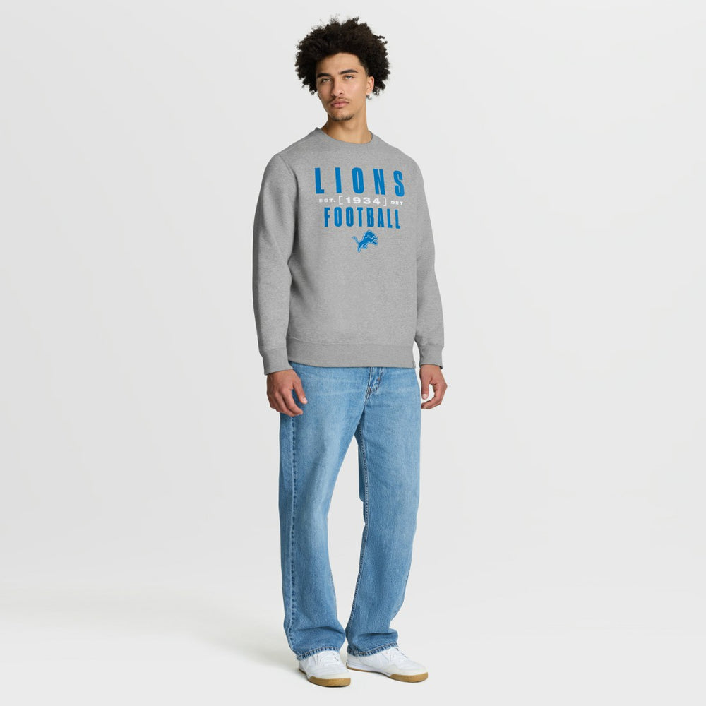 Detroit Lions Powerful Throw Legacy Pullover Sweatshirt Heather Gray | Fanatics