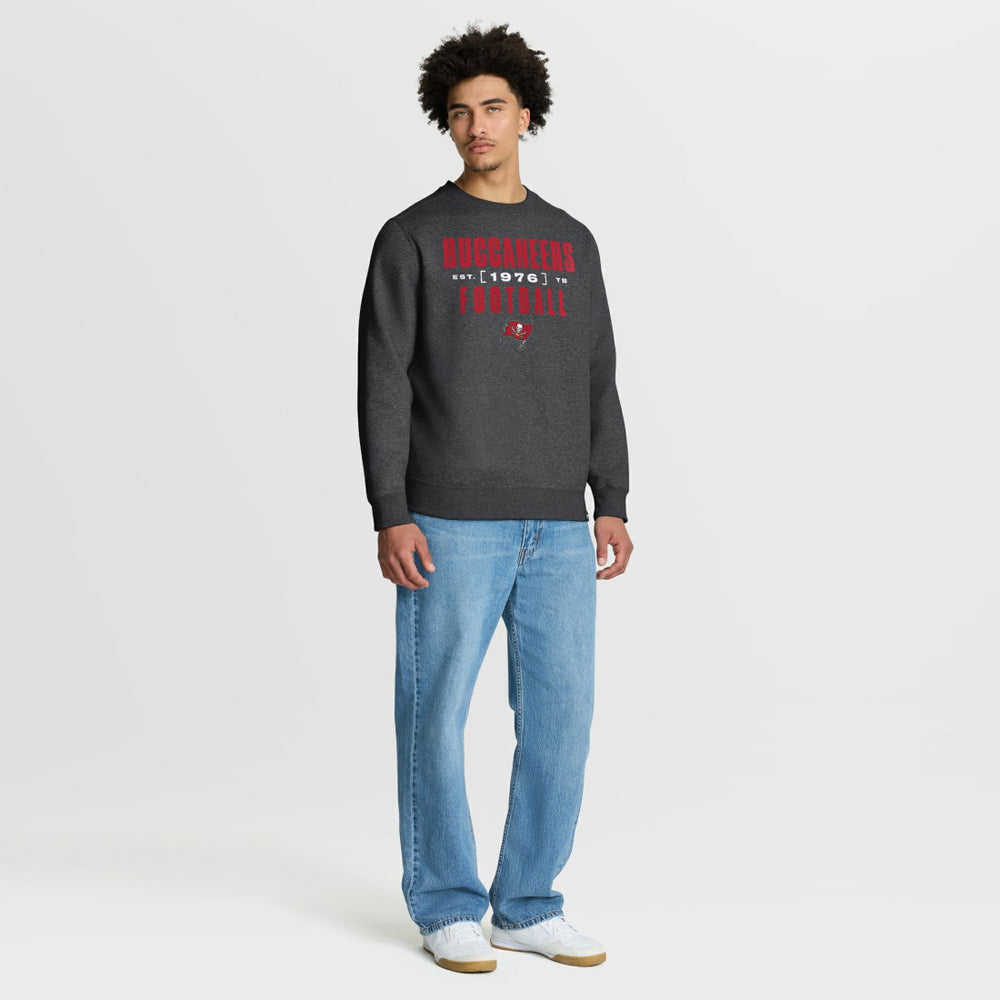 Tampa Bay Buccaneers Powerful Throw Legacy Pullover Sweatshirt Heather Pewter | Fanatics
