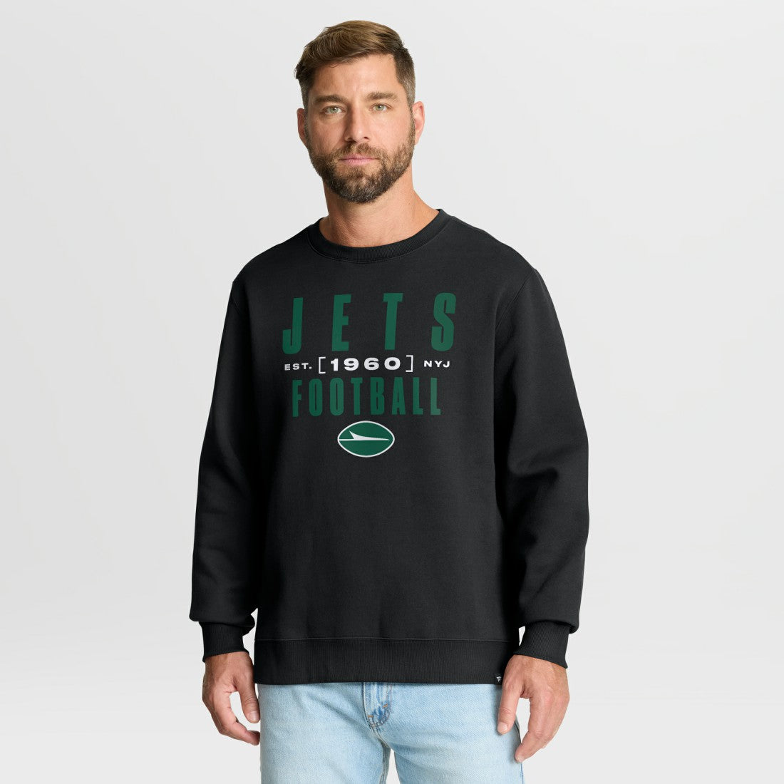 New York Jets Powerful Throw Legacy Pullover Sweatshirt Black | Fanatics