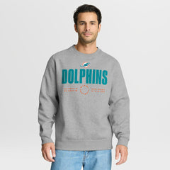 Miami Dolphins Direct Handoff Legacy Pullover Sweatshirt Heather Gray | Fanatics