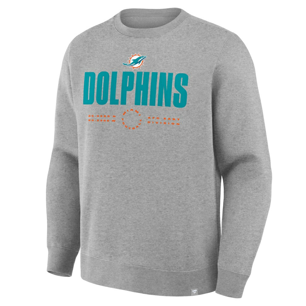 Miami Dolphins Direct Handoff Legacy Pullover Sweatshirt Heather Gray | Fanatics