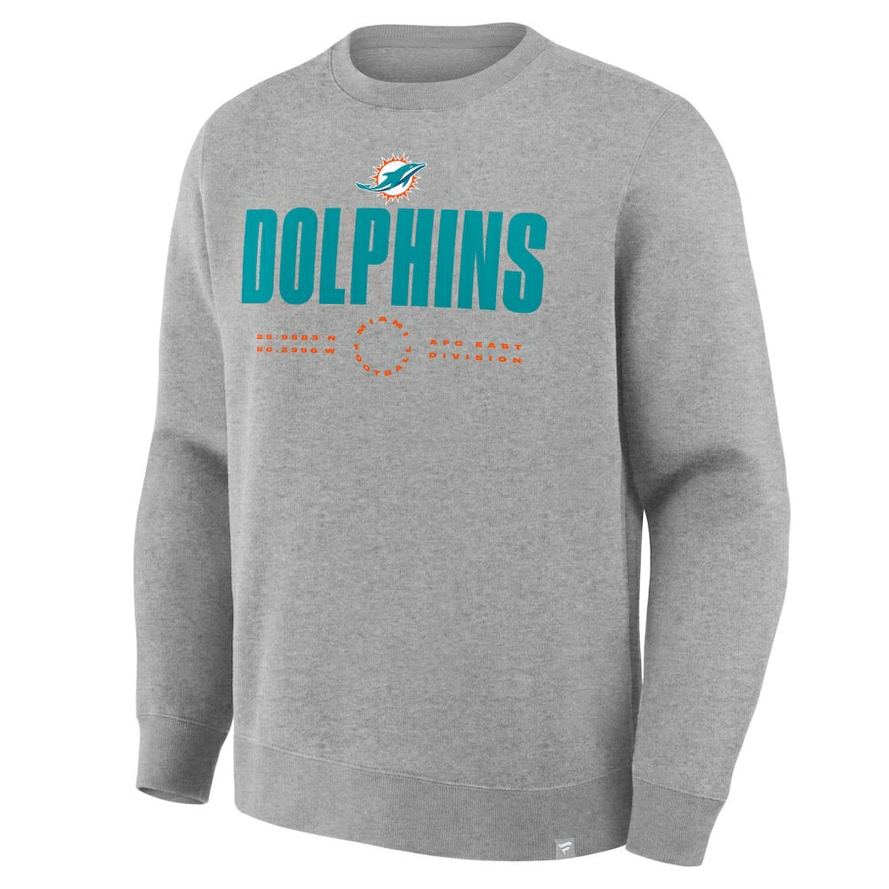 Miami Dolphins Direct Handoff Legacy Pullover Sweatshirt Heather Gray | Fanatics