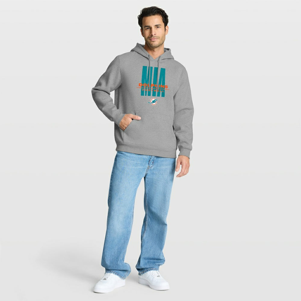 Miami Dolphins Right Tackle Legacy Pullover Hoodie - Heather Gray | Fanatics