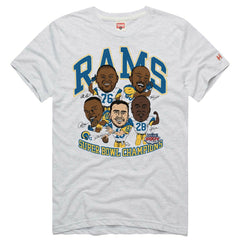 Los Angeles Rams Homage Unisex Super Bowl XXXIV Champs Player Graphic Tri-Blend T-Shirt Ash | NFL