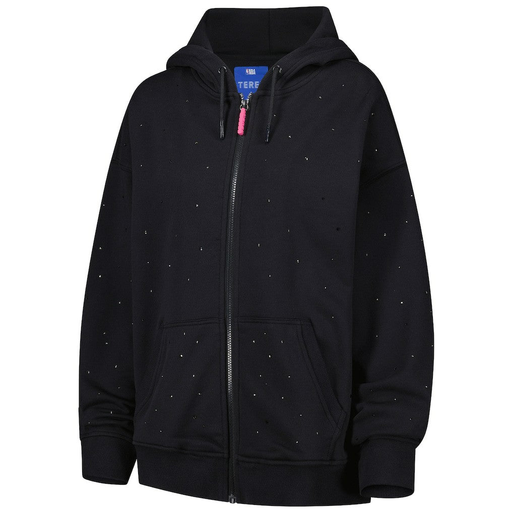 Boston Celtics Terez Women's Oversized Allover Gemstone Full-Zip Hoodie Black - NBA