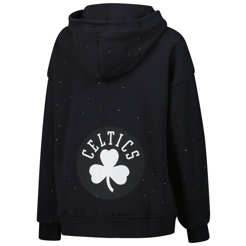 Boston Celtics Terez Women's Oversized Allover Gemstone Full-Zip Hoodie Black - NBA