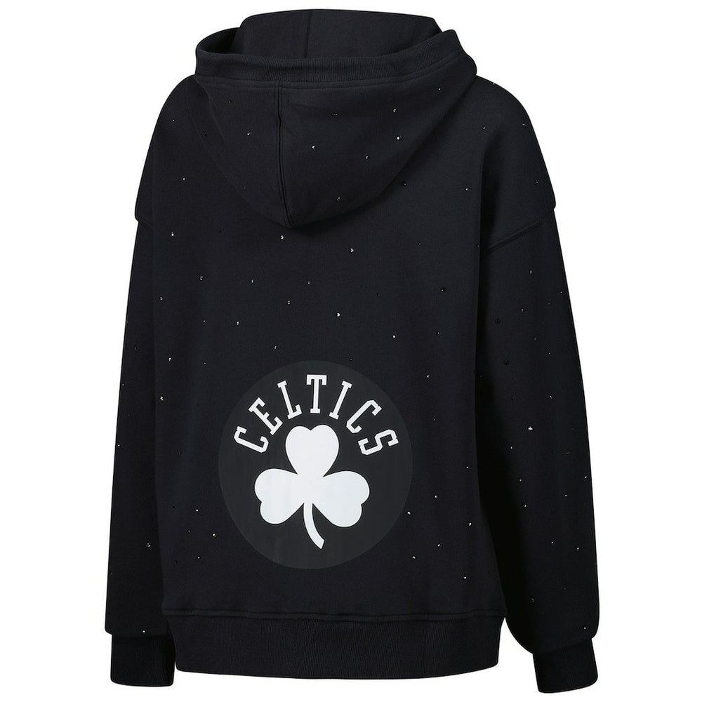 Boston Celtics Terez Women's Oversized Allover Gemstone Full-Zip Hoodie Black - NBA