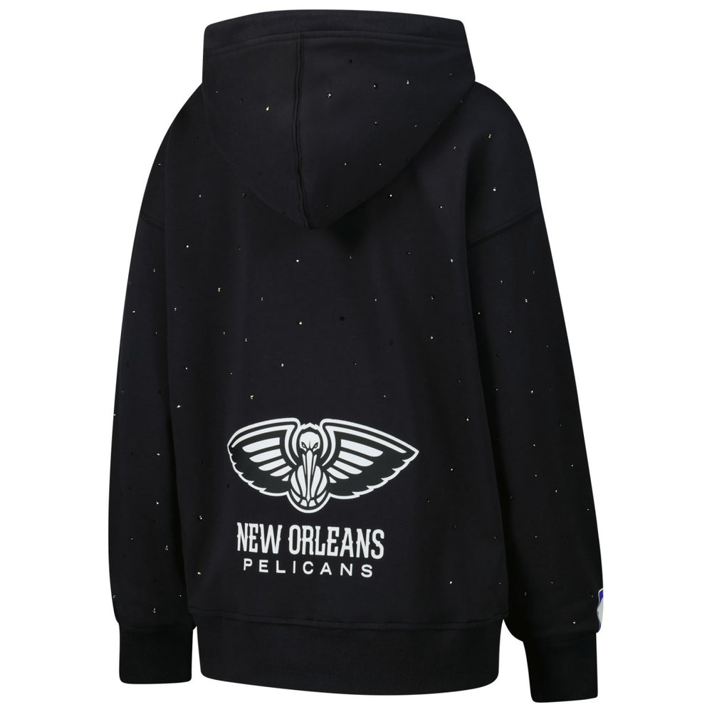 New Orleans Pelicans Terez Women's Oversized Allover Gemstone Full-Zip Hoodie Black - NBA