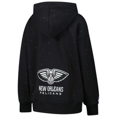 New Orleans Pelicans Terez Women's Oversized Allover Gemstone Full-Zip Hoodie Black - NBA