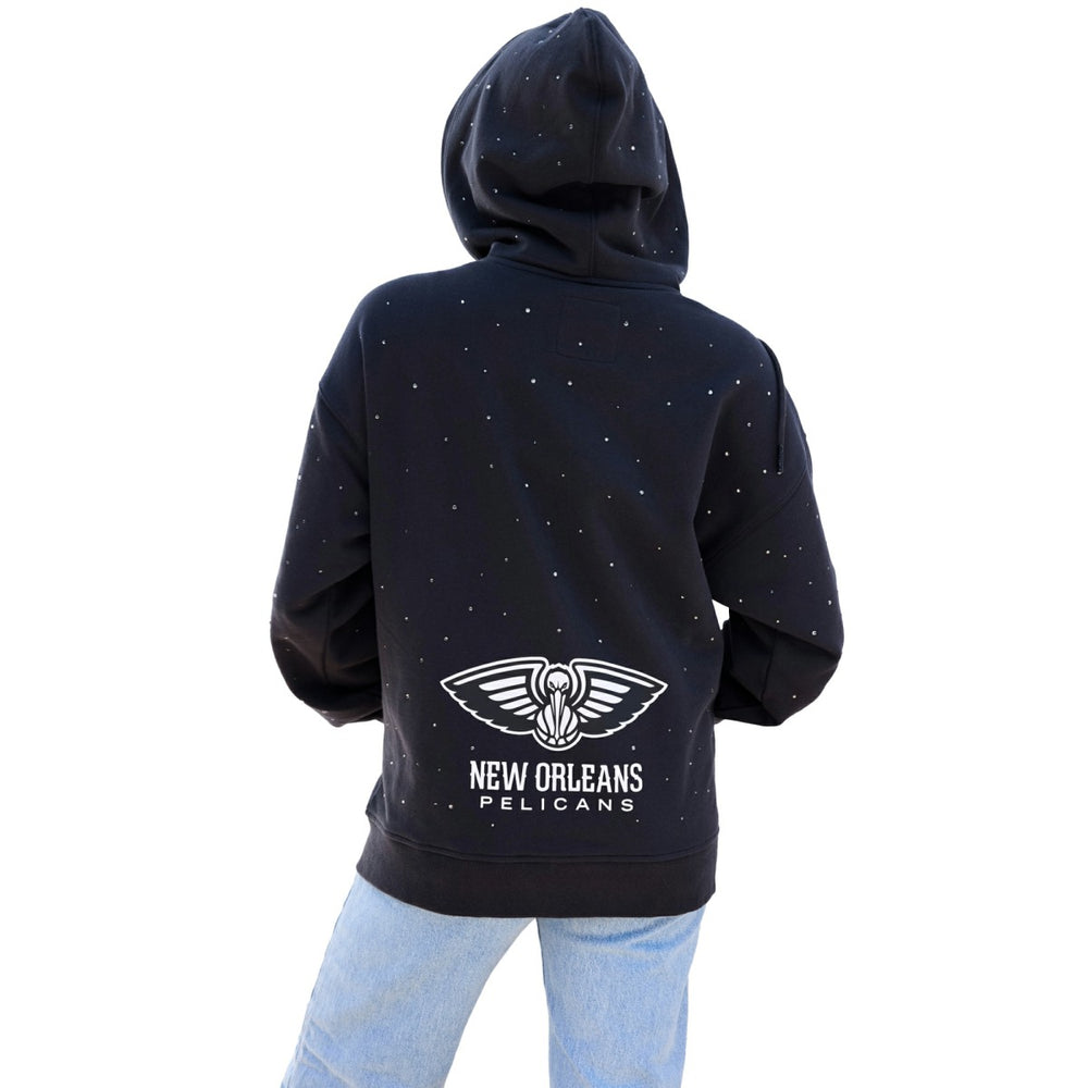 New Orleans Pelicans Terez Women's Oversized Allover Gemstone Full-Zip Hoodie Black - NBA