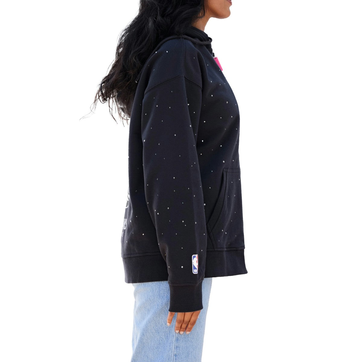 New Orleans Pelicans Terez Women's Oversized Allover Gemstone Full-Zip Hoodie Black - NBA