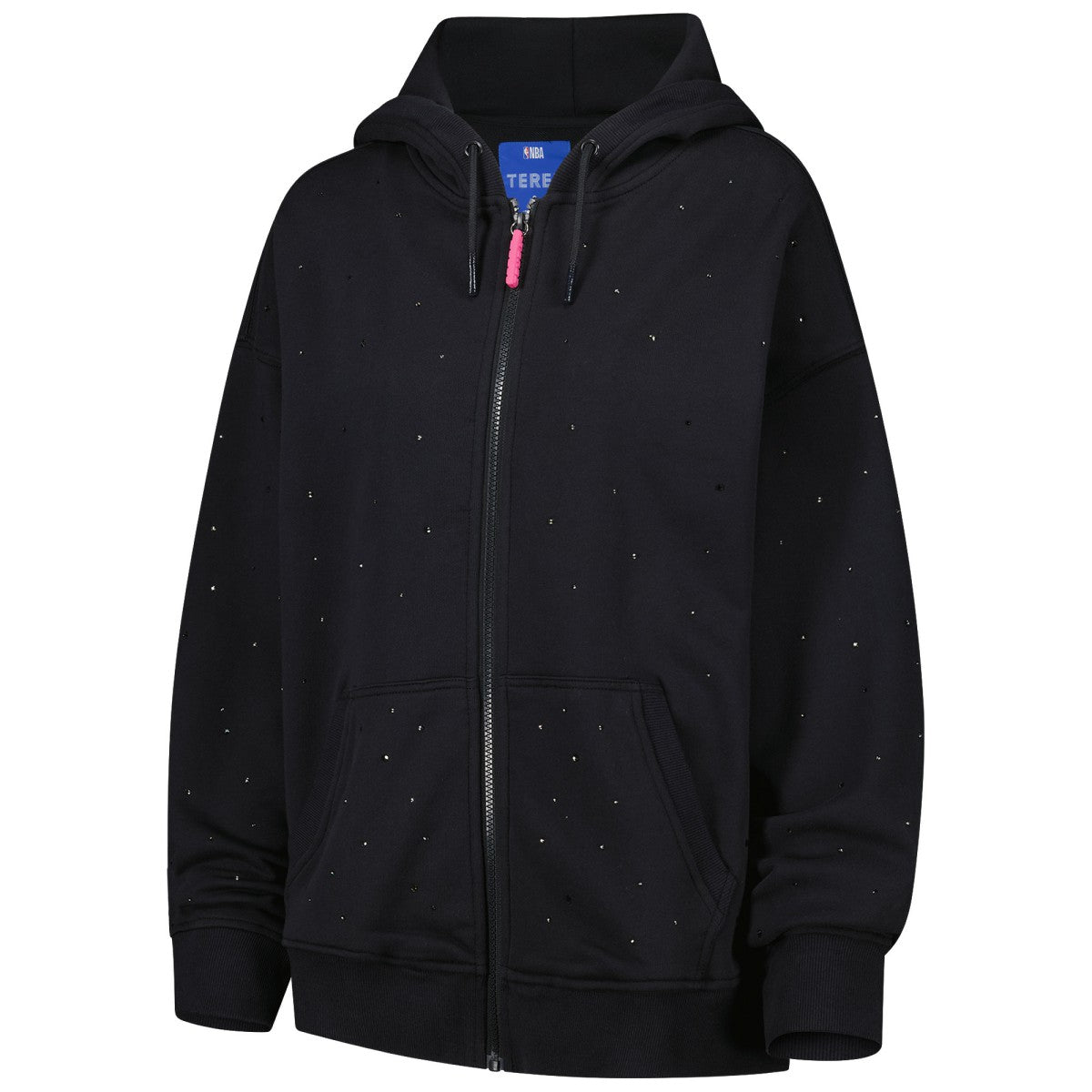 New York Knicks Terez Women's Oversized Allover Gemstone Full-Zip Hoodie Black - NBA