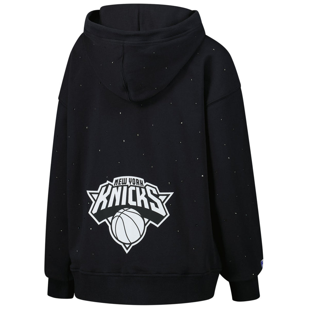 New York Knicks Terez Women's Oversized Allover Gemstone Full-Zip Hoodie Black - NBA