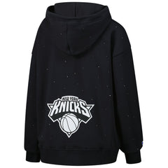 New York Knicks Terez Women's Oversized Allover Gemstone Full-Zip Hoodie Black - NBA