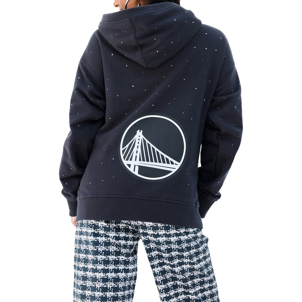 Golden State Warriors Terez Women's Oversized Allover Gemstone Full-Zip Hoodie Black - NBA