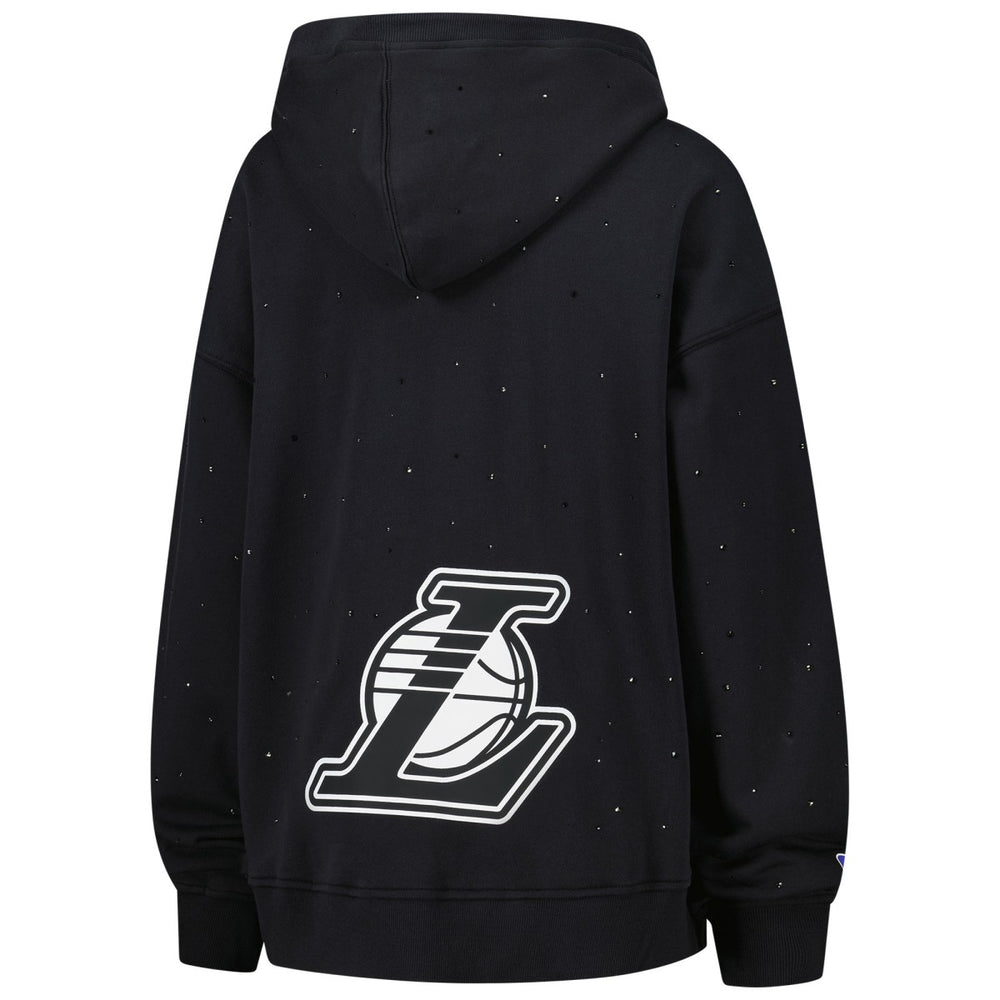 Los Angeles Lakers Terez Women's Oversized Allover Gemstone Full-Zip Hoodie Black - NBA