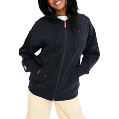 Los Angeles Lakers Terez Women's Oversized Allover Gemstone Full-Zip Hoodie Black - NBA