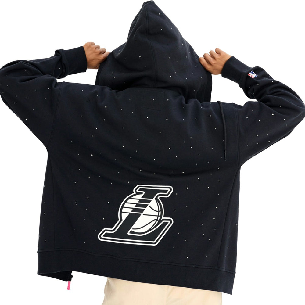 Los Angeles Lakers Terez Women's Oversized Allover Gemstone Full-Zip Hoodie Black - NBA
