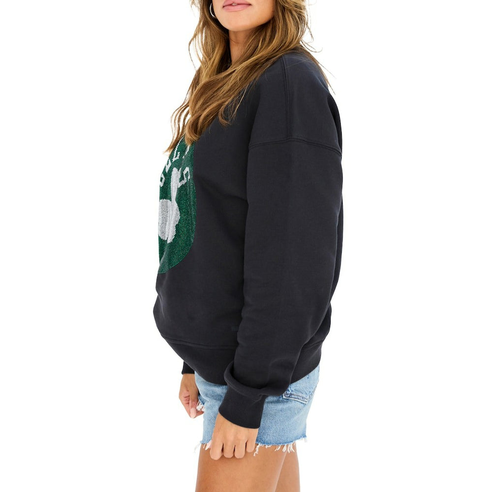 Boston Celtics Terez Women's Gemstone Logo Pullover Sweatshirt Black - NBA
