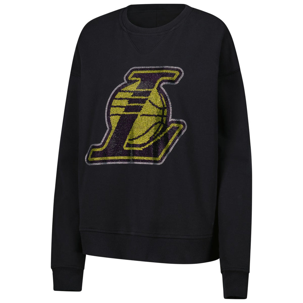 Los Angeles Lakers Terez Women's Gemstone Logo Pullover Sweatshirt Black - NBA
