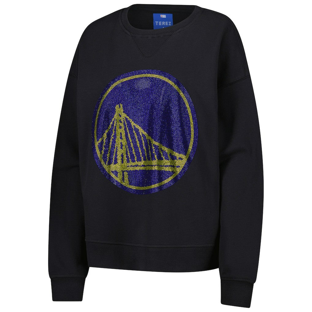 Golden State Warriors Terez Women's Gemstone Logo Pullover Sweatshirt Black - NBA