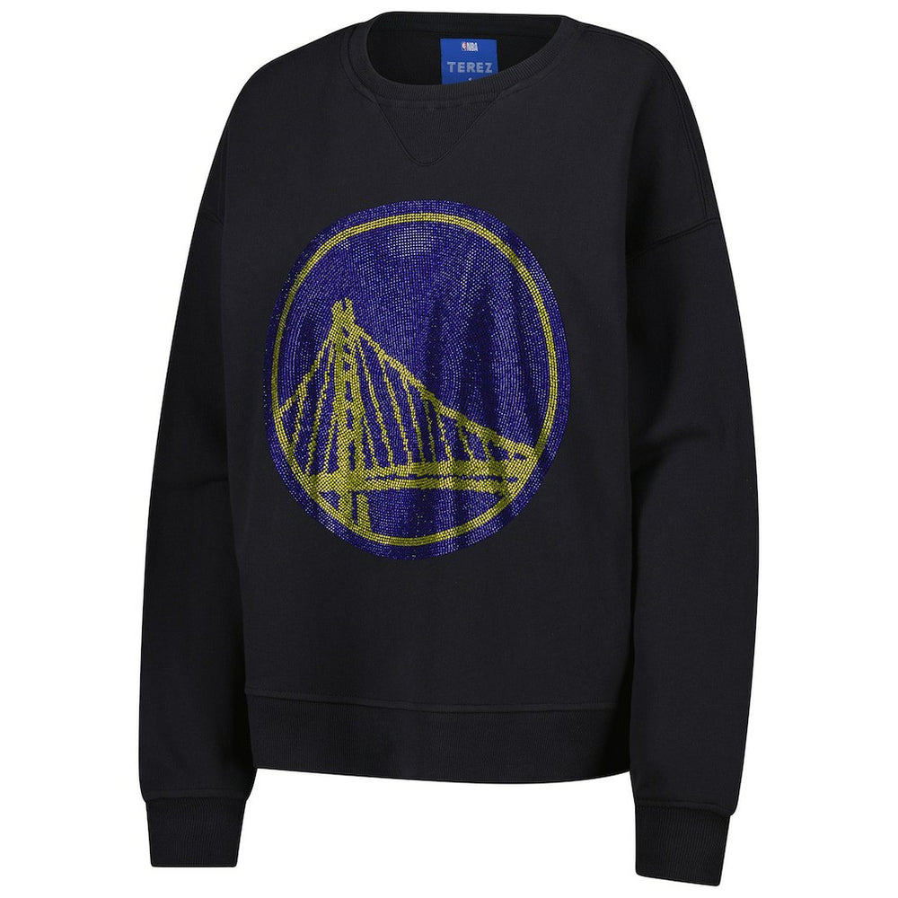 Golden State Warriors Terez Women's Gemstone Logo Pullover Sweatshirt Black - NBA
