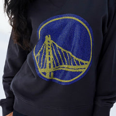 Golden State Warriors Terez Women's Gemstone Logo Pullover Sweatshirt Black - NBA