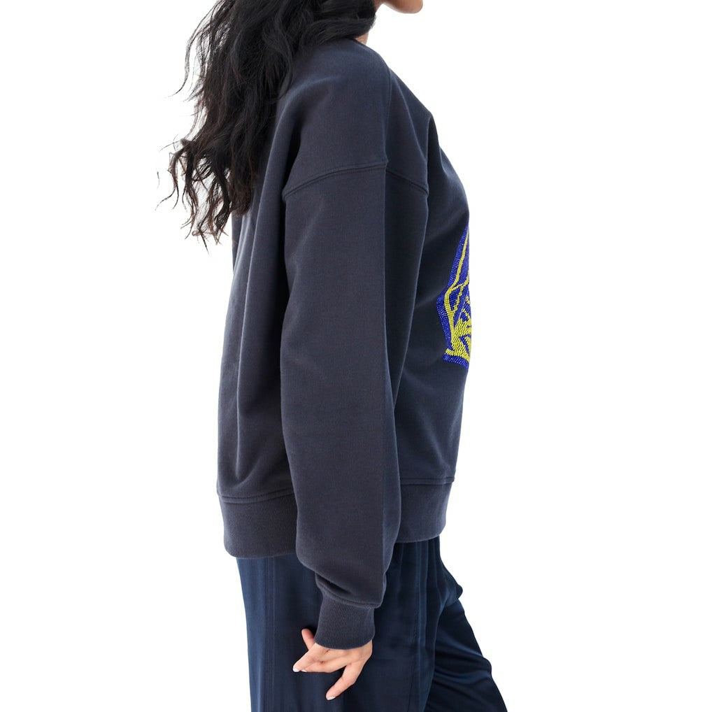 Golden State Warriors Terez Women's Gemstone Logo Pullover Sweatshirt Black - NBA