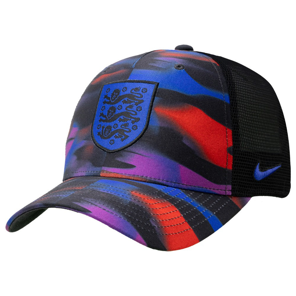 England National Team Unisex Rise Printed Trucker Adjustable Hat Black | Nike