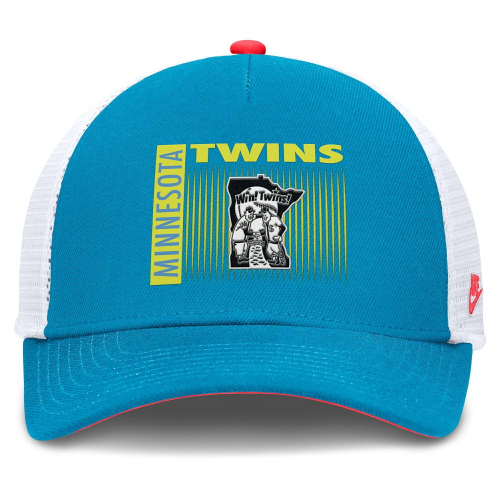 Minnesota Twins Nike Neon 90s Rise Structured Performance Adjustable Trucker Hat - MLB