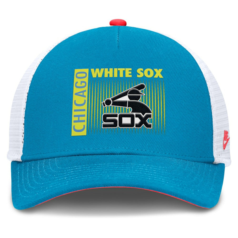 Chicago White Sox Nike Neon 90s Rise Structured Performance Adjustable Trucker Hat - MLB