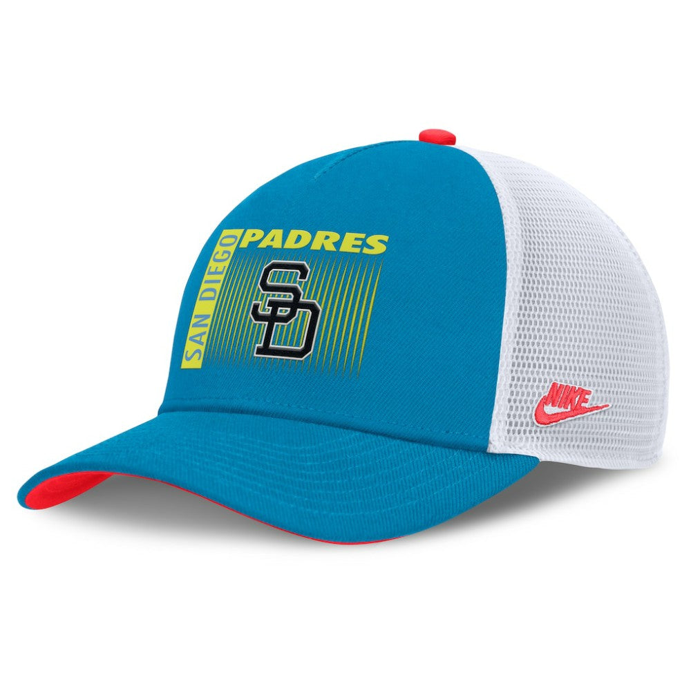 San Diego Padres Nike Neon 90s Rise Structured Performance Adjustable Trucker Hat - MLB