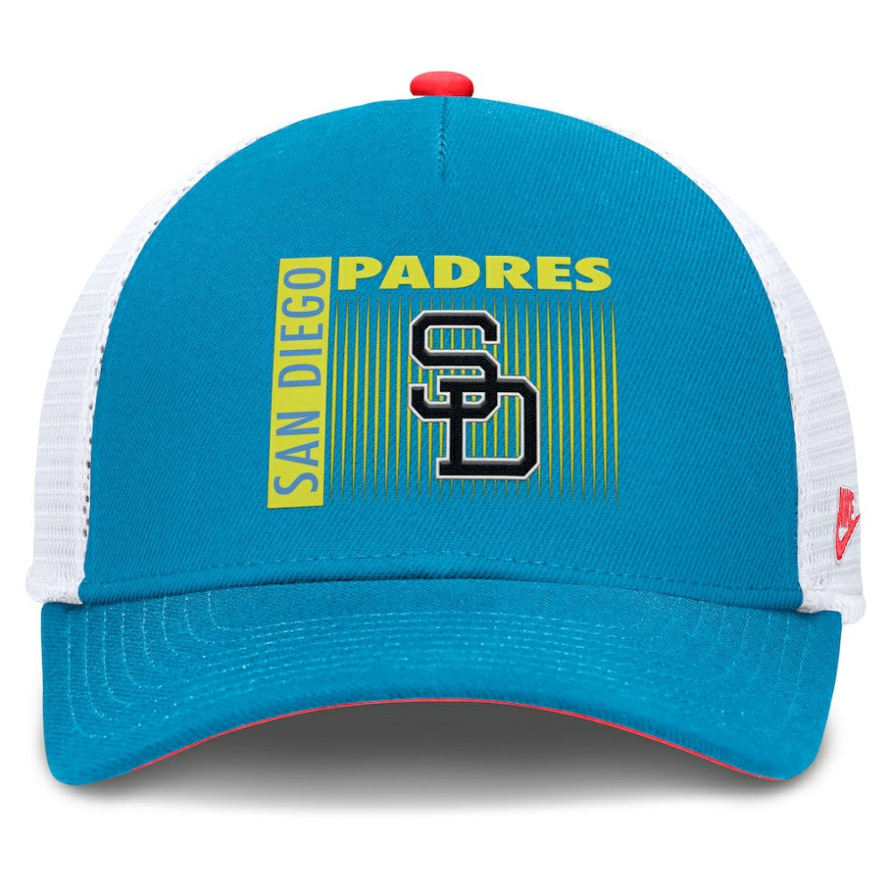 San Diego Padres Nike Neon 90s Rise Structured Performance Adjustable Trucker Hat - MLB
