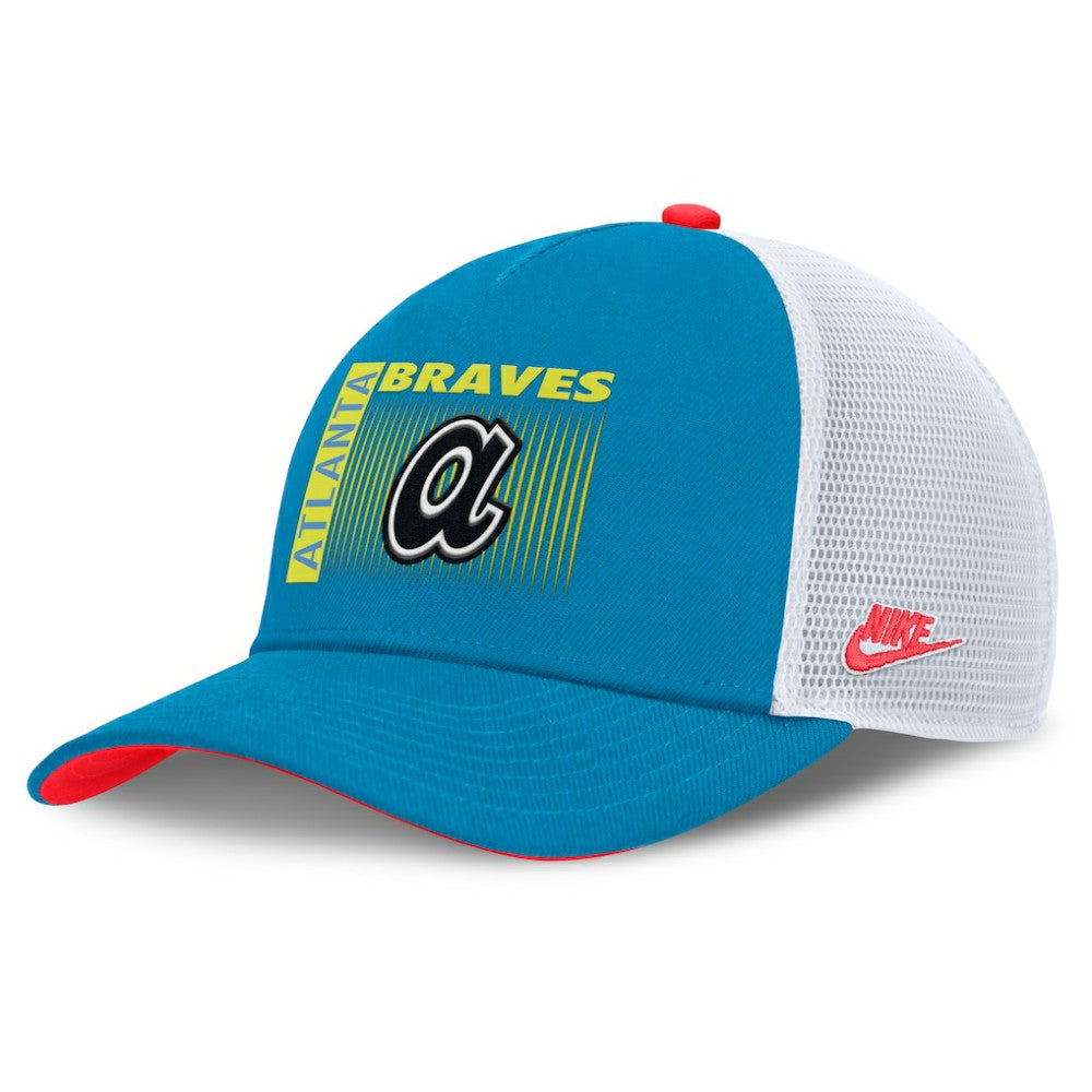 Atlanta Braves Nike Neon 90s Rise Structured Performance Adjustable Trucker Hat - MLB
