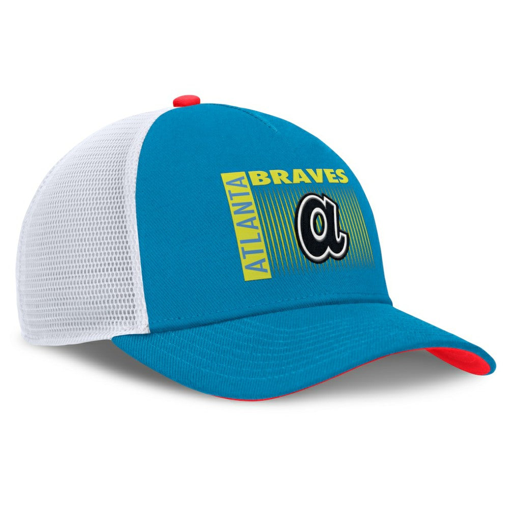 Atlanta Braves Nike Neon 90s Rise Structured Performance Adjustable Trucker Hat - MLB