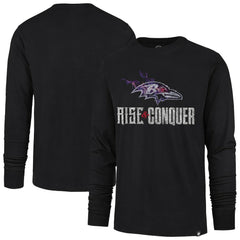 Baltimore Ravens '47 Rise and Conquer Franklin Long Sleeve T-Shirt Black | 47 brand