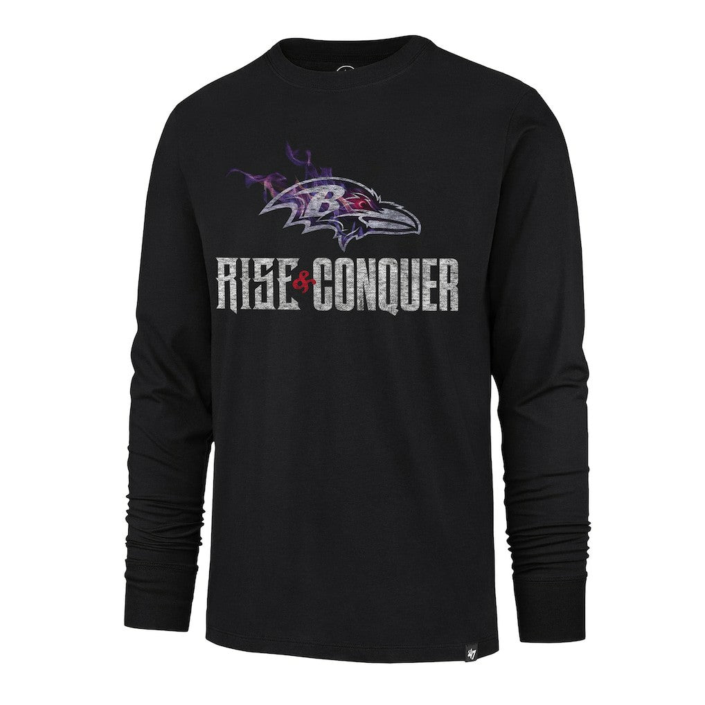 Baltimore Ravens '47 Rise and Conquer Franklin Long Sleeve T-Shirt Black | 47 brand