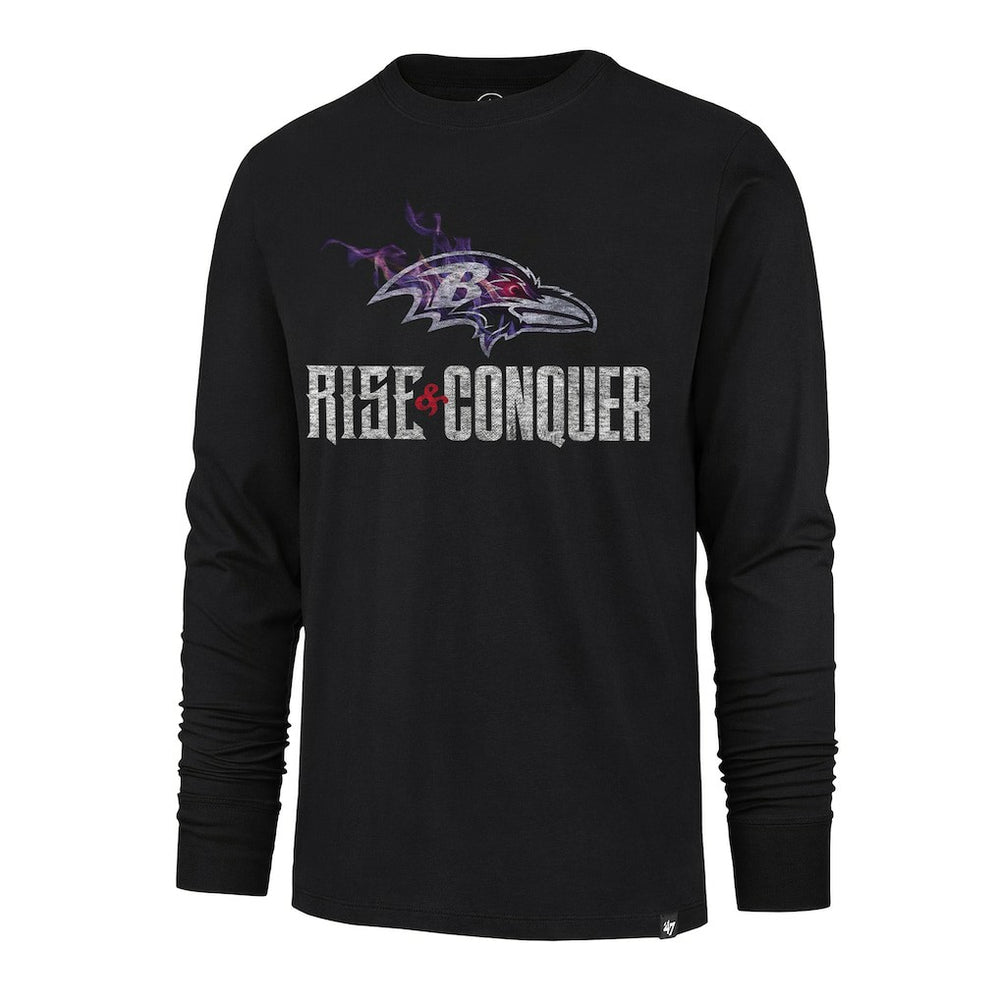 Baltimore Ravens '47 Rise and Conquer Franklin Long Sleeve T-Shirt Black | 47 brand